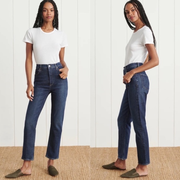 AGOLDE || Riley Long High Rise Straight Leg Stretch Jeans Divided 30 - Picture 1 of 9